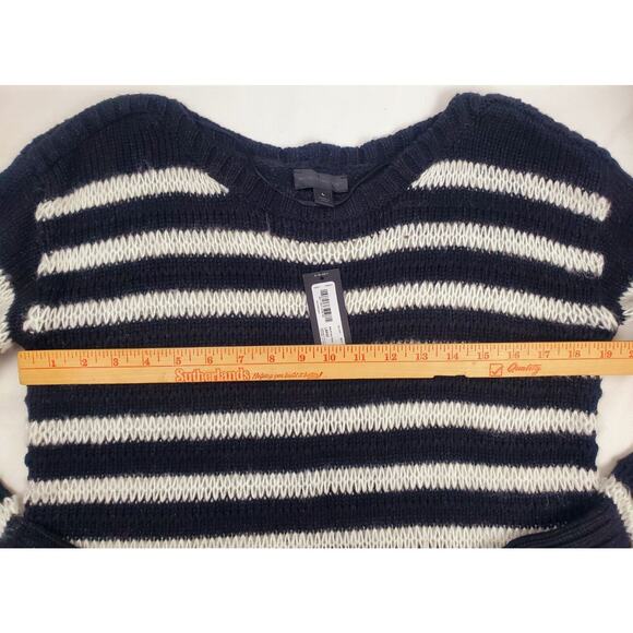 NWT Worthington Top L Black White Striped Long Sleeve Chunky Sweater Size Large - Picture 11 of 12